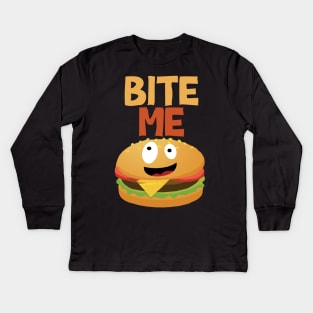 Bite Me Burger Kids Long Sleeve T-Shirt